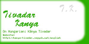 tivadar kanya business card