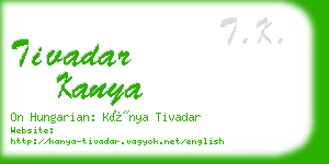 tivadar kanya business card